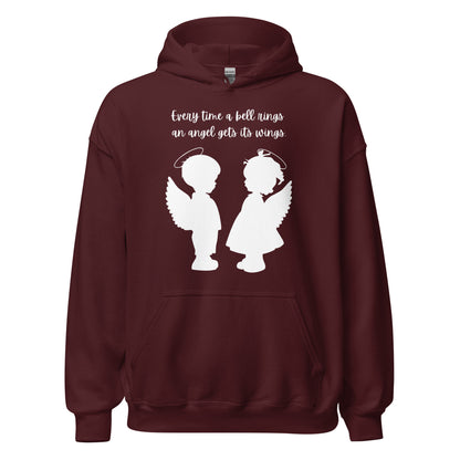 Every Time a Bell Rings an Angel Gets Its Wings, Unisex Hoodie, It’s a Wonderful Life, Inspirational Christmas Message