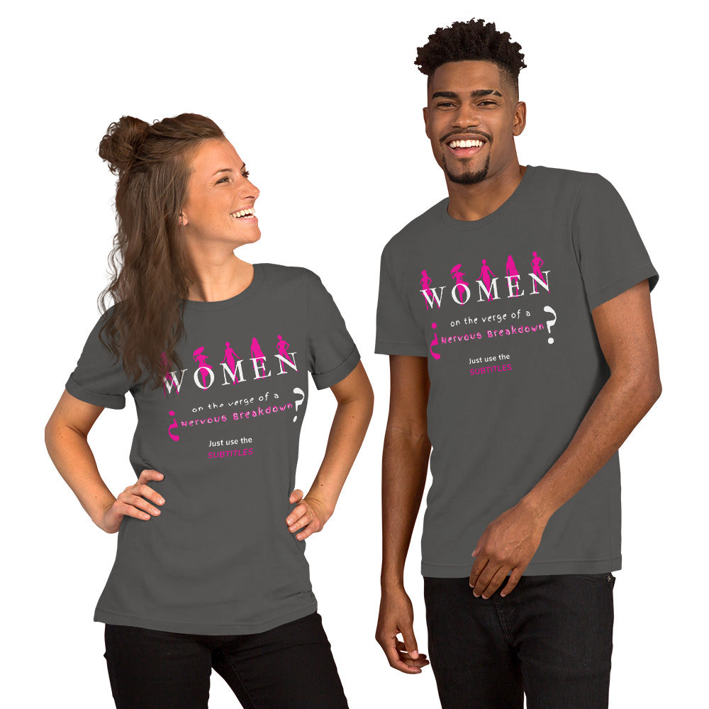 Women on the Verge of a Nervous Breakdown? English Short-Sleeve Unisex T-Shirt, Mujeres al borde de un ataque de nervios? Film Lover T-Shirt