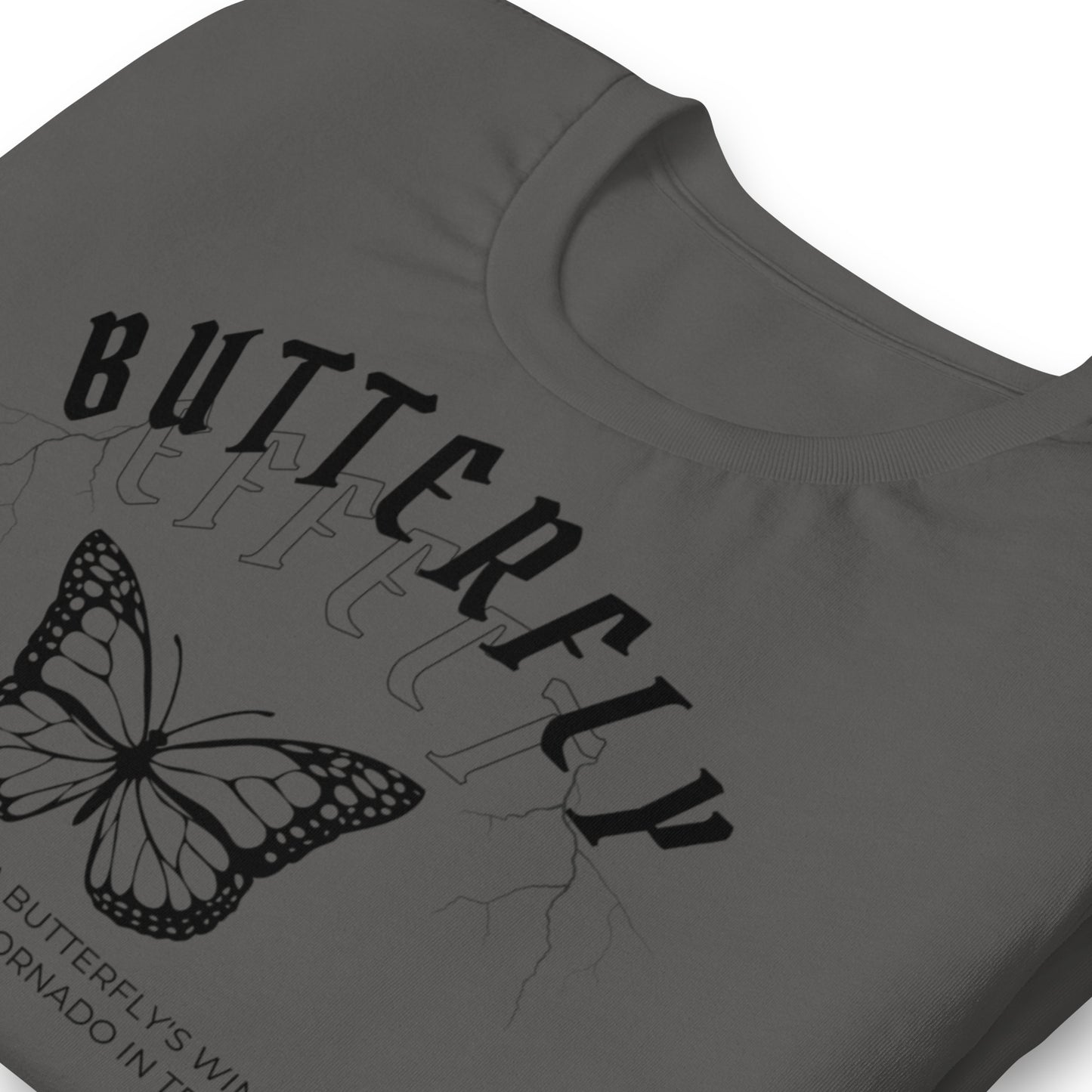 Butterfly Effect Unisex t-shirt, Quote, Does the Flap of a Butterfly's Wings in Brazil Set Off a Tornado in Texas