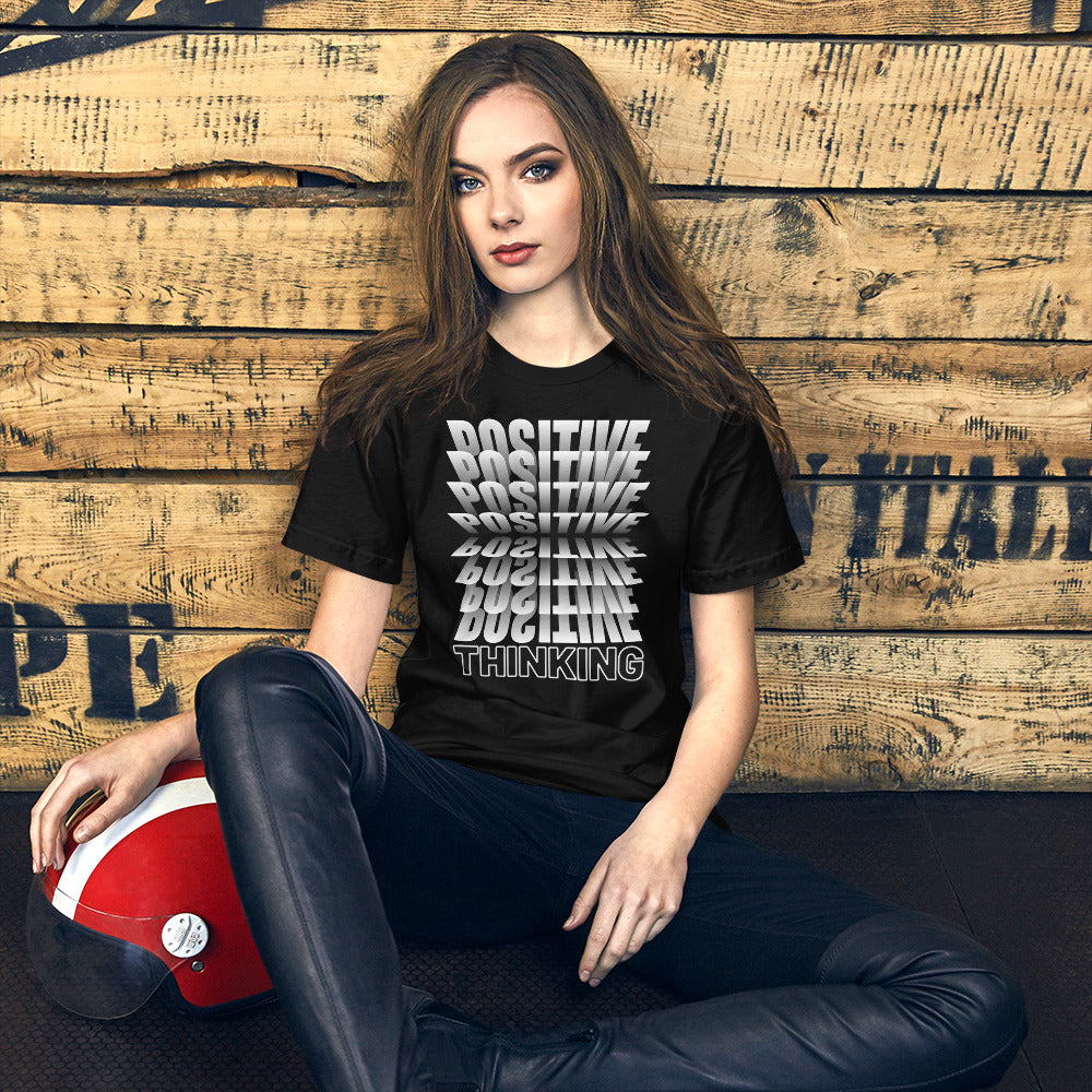 Positive Thinking Unisex t-shirt, Positive Message, Inspirational, 3D Effect, Optical Illusion