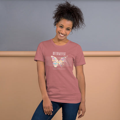 Butterfly Effect Unisex t-shirt, Quote, Does the Flap of a Butterfly's Wings in Brazil Set Off a Tornado in Texas?