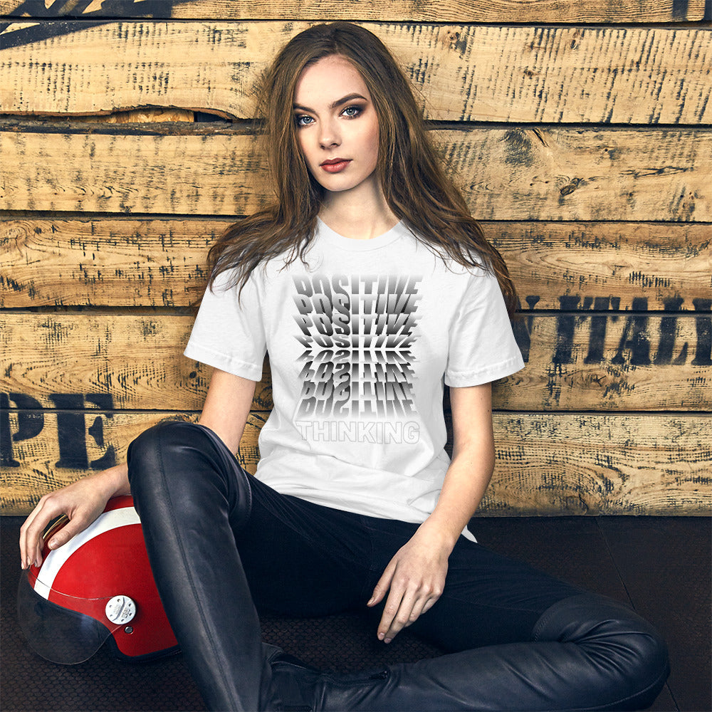 Positive Thinking Unisex t-shirt, Positive Message, Inspirational, 3D Effect, Optical Illusion